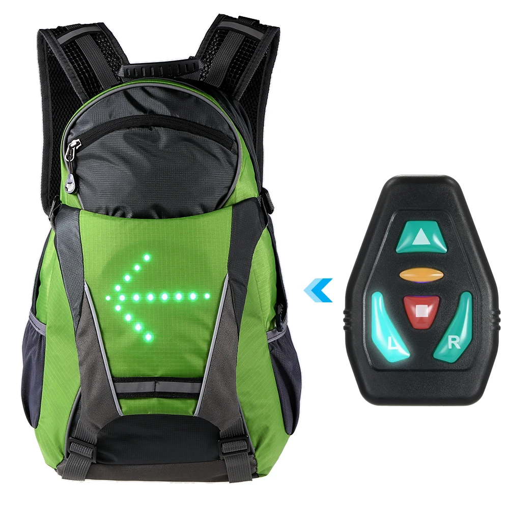 

18L Cycling Bags Bicycle Backpack LED Turn Signal Light Reflective Bag Pack Outdoor Safety Night Riding Running Rucksack