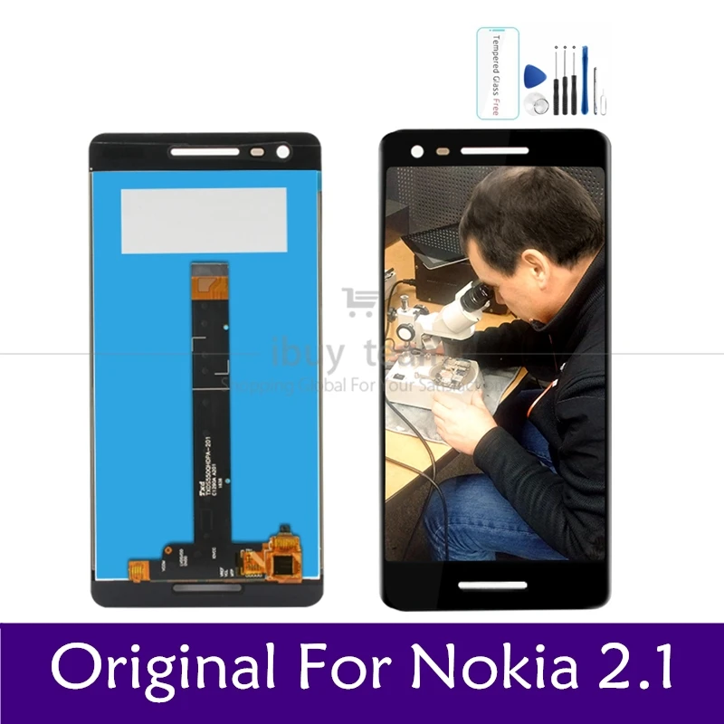 

Original Screen For Nokia 2.1 LCD Display Touch Panel For Nokia 2.1 LCD Digitizer Assembly 5.5" Replacement Spare Repair Parts