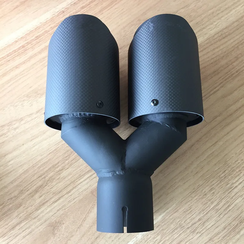 1 шт. двойной AKRAPOVIC углеродное волокно нержавеющая сталь выхлопной трубы глушитель матовый черный выхлопной наконечник черный матовый