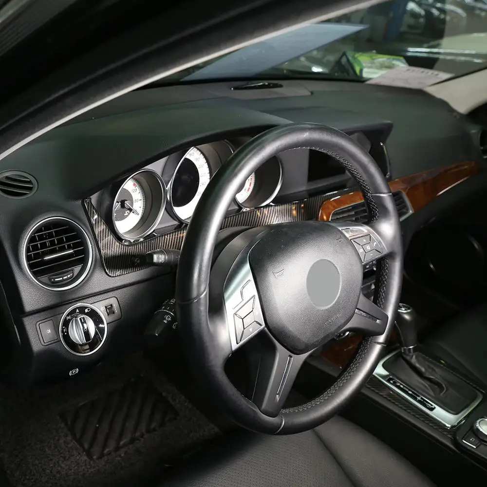 Для Mercedes Benz C Class W204 C180 C200 2011 2012 2013 автомобиля ABS приборной панели дисплей декоративные полосы отделка автомобильные аксессуары