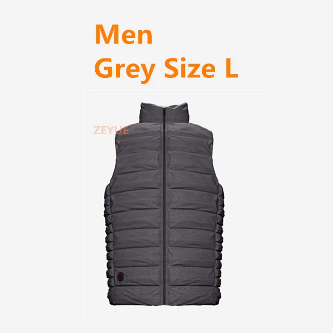 Men Gray L Xiaomi mi хлопок mi th умный температурный контроль гусиный пуховый жилет 4 передач горящий жилет для мужчин и женщин интеллектуальная теплая одежда - Цвет: Men Gray L