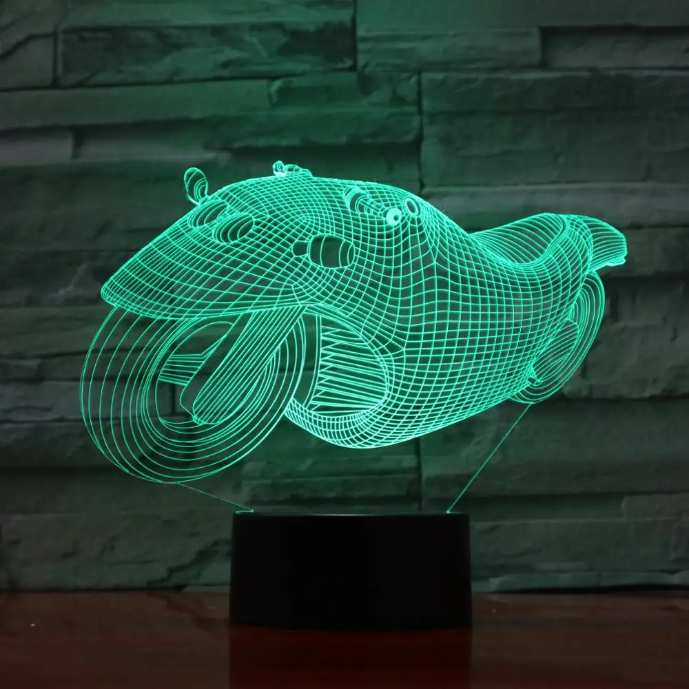 Новая 3D лампа для мотоцикла велосипеда Рождественские огни акриловая иллюзия 7