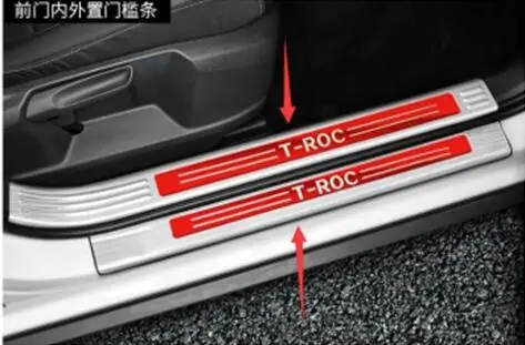 Для Volkswagen t-roc обнаружения порога бар добро пожаловать педаль защиты модификация интерьера Специальная нержавеющая сталь декорат