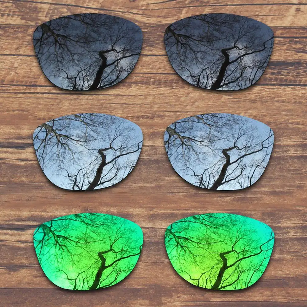 

Millerswap 3 Pairs Black.Silver.Green Polarized Replacement Lenses for Oakley Frogskins OO9013 Sunglasses