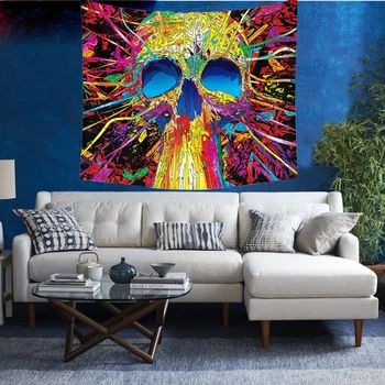 

India Mandala Tapestry Wall Hanging Skull Tapestry Beach Bedspreads Skull Blanket Towel Hippie Tapestry Psychedelic Wall Cloth