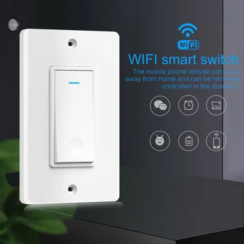 

Smart Wifi Wall Push Button Light Switch App Timer Home Remote Voice Control Intelligent Wireless US Standard For Google Alexa