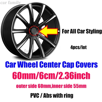 

2019 HOT Car Styling 60MM 2.36inch Auto Rim Wheel Center Cap ABS/Chrome Base 56MM Sticker Car Logo Emblem For All Car 4PCS/SET