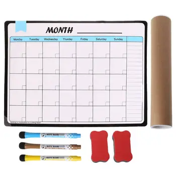

Monthly Planner Soft Magnetic Whiteboard Fridge Magnets Drawing Message Memo Pad Q6PA