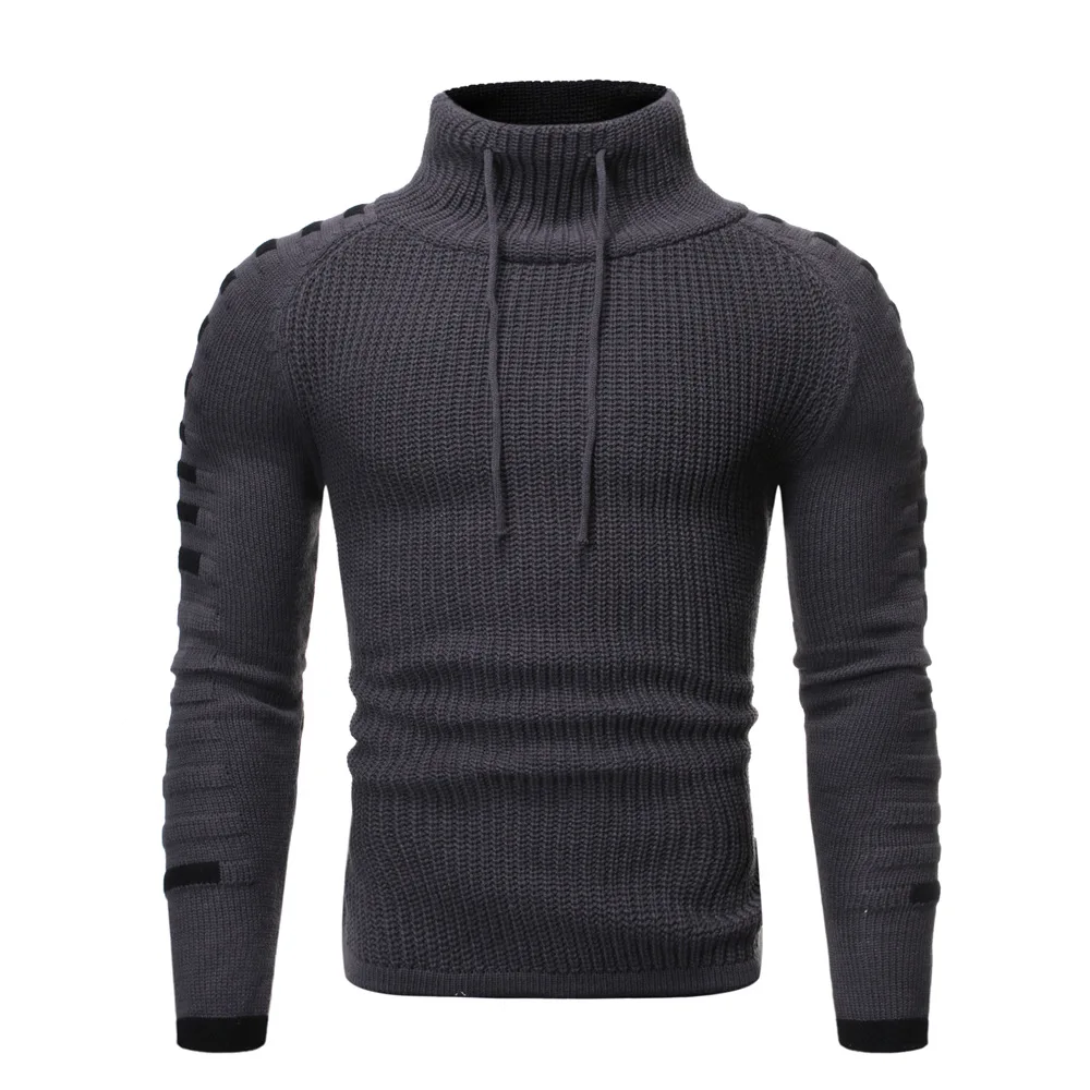 Korean Long Slim Turtleneck Men Sweater White Knitted Turtleneck Men Pullover Winter Cotton White Turtleneck Sweater Men 2019