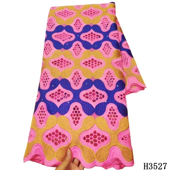 

High Quality African Dry Lace Fabric Nigerian Cotton Lace 2020 Swiss Voile Lace In Switzerland For Women Party Dress HJ3527