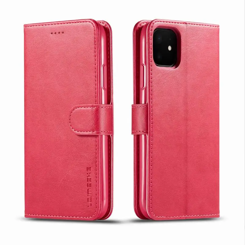 Rose red Чехол-кошелек для iPhone 11 Pro, чехол-книжка, кожаный чехол для iPhone 11 Pro Max, роскошный чехол-книжка для телефона iPhone 11, чехлы - Цвет: Rose red