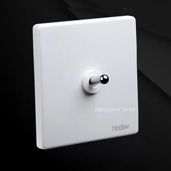 

High Quality 86 Retro White Wall Lamp Silver Lever Toggle Switch 1-4 Gang Single Dual Control 2 Way Light Switch 10A250V