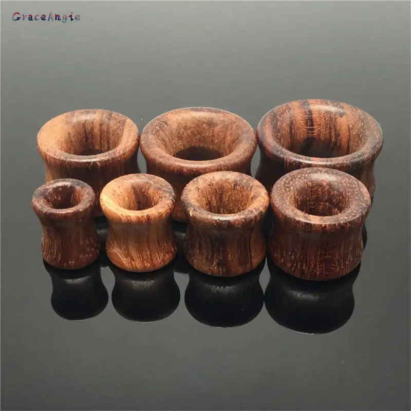 

GraceAngie 2PCS 6/10/12/16/20mm Fashion Ear Plugs Wood Ear Tunnels Solid Hollow Body Piercing Jewelry For Men Women Expanders