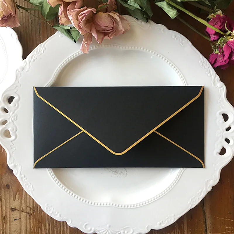 envelope retrô envelope pérola papel com borda dourada envelope convite casamento negócios presente