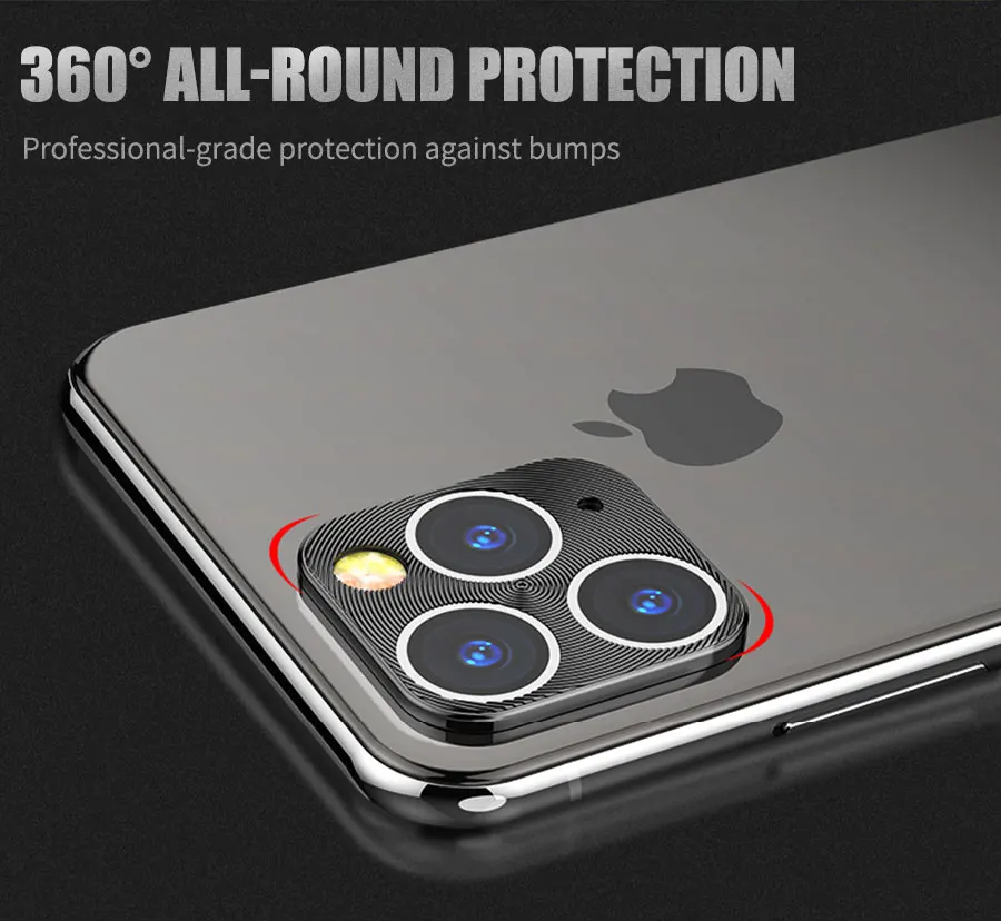Защитное кольцо для объектива камеры для iPhone 11 Pro XR XS MAX, закаленное стекло для iPhone 11Pro MAX, защита задней панели из металлического сплава