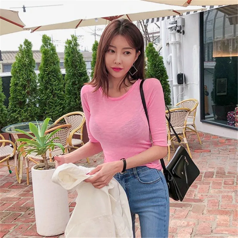 

2019 new pullover tee sexy Fashion Womens tshirt skinny Tops Bodycon Cotton Long Sleeve Blouse Girls Autumn t Shirt blusas funny