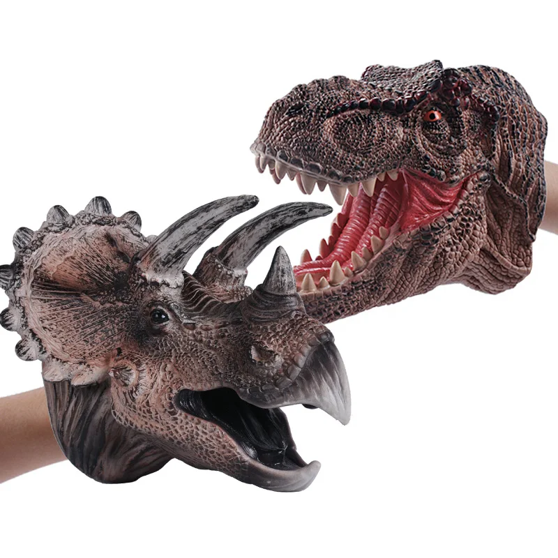 Triceratops Tyrannosaurus Of Dinosaur Hand Puppet For Stories Non-toxic Rubber Realistic Toys Collection Model Gift | Игрушки и хобби