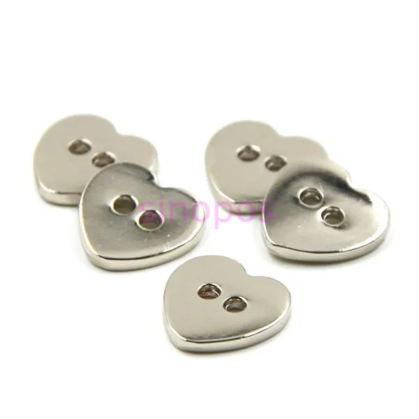 10 шт Металлическая пуговица для шитья в форме сердца, 11 мм пуговицы для детской одежды, аксессуары для рукоделия, SP01