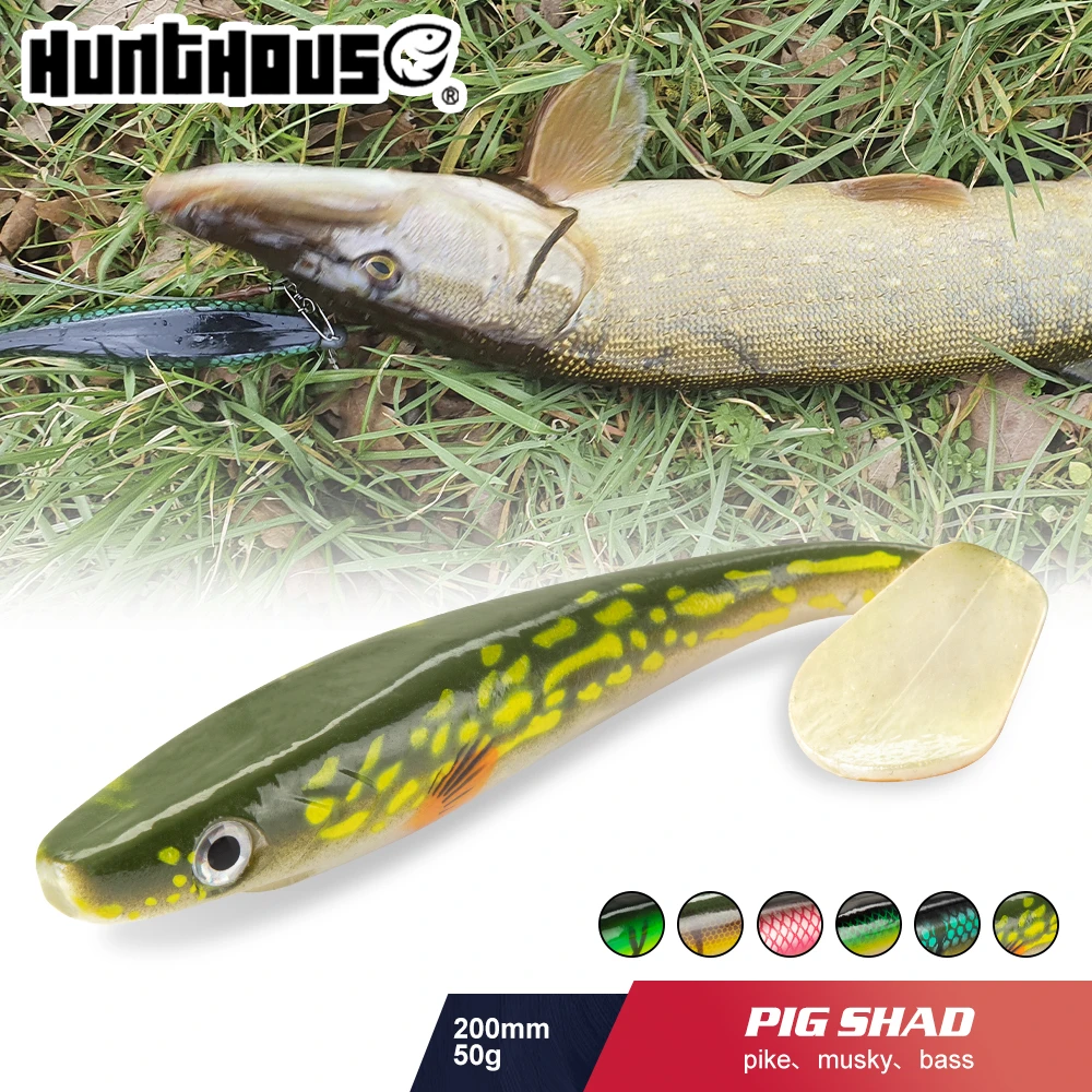 Hunthouse Pro Pig Shad Pike Lure 120mm/150mm/200mm 50g Paint Printing