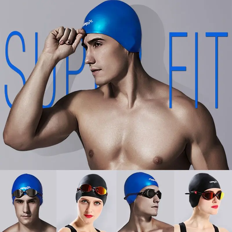 

Professional Swimming Cap High-quality Unisex Sports Silicone Waterproof Earmuffs Ear Protector Swimming Cap new arrival