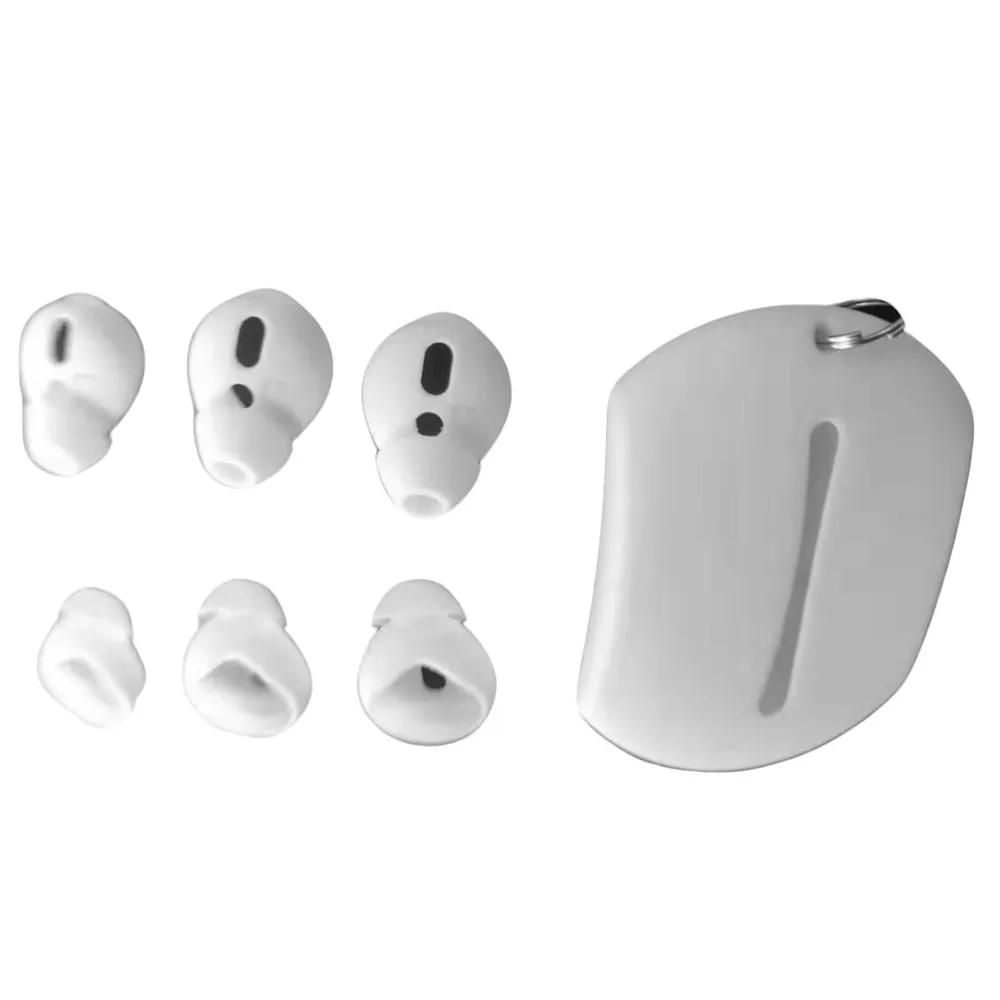 Удобные 3 пары черно-белых силиконовых вкладышей, чехол для Apple AirPods, Сумка с крючком+ противоскользящие накладки для наушников