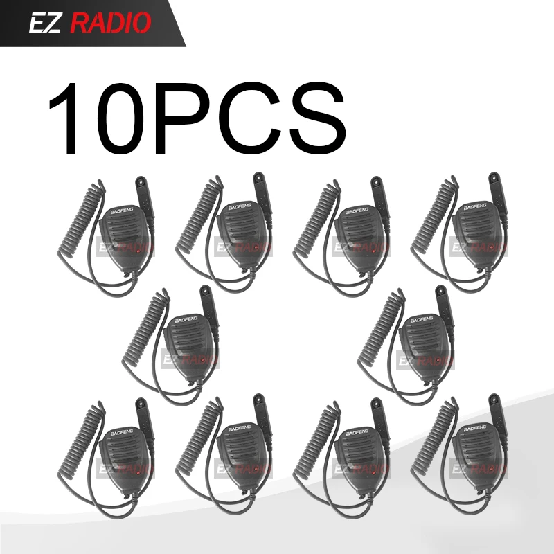 BAOFENG Walkie Talkie PTT микрофон динамик для UV-9R BF-A58 BF-9700 совместим с UV-XR UV-9R плюс GT-3WP UV-5S RT6 - Цвет: 10 PCS