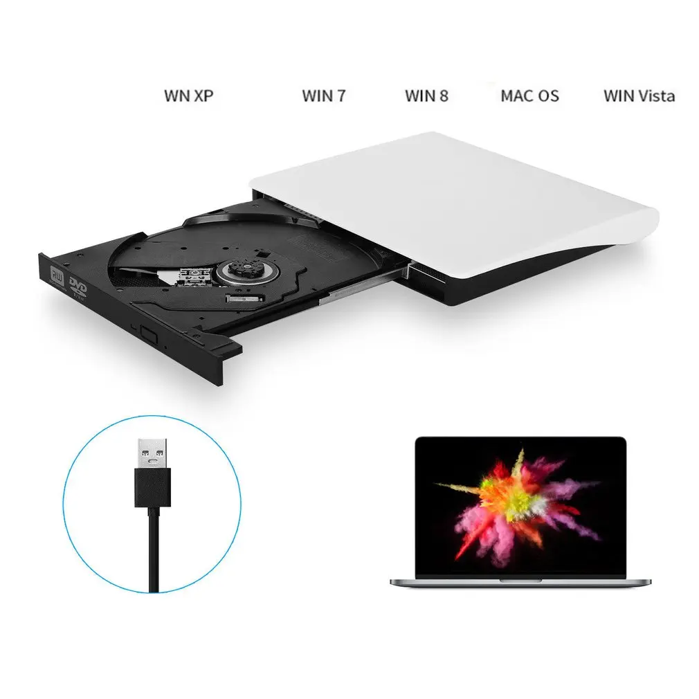 USB 3,0 внешний DVD/CD/VCD горелки высокоскоростной тонкий внешний USB 3,0 DVD горелки Привод DVD-ROW CD-RW