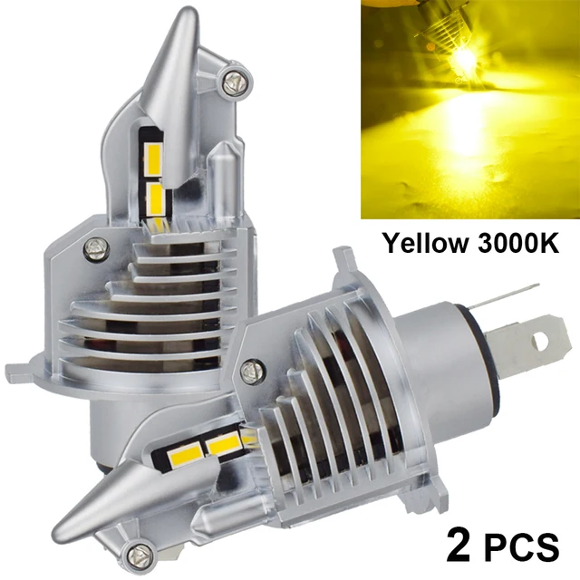 JALN7 H4 9003 LED Headlight Bulb HS1 HB2 12V 24V 60/55W Fighter H4 Led Bulb for Car Motorcycle Headlight CSP Chip 6500K 3000K 2pcs Yellow 3000K
