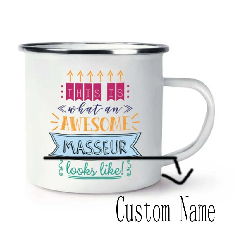 

Custom Name Stainless Steel Camping Coffee Mug This Is What An Awesome Masseur Looks Like Enamel Mug Cup Funny Best