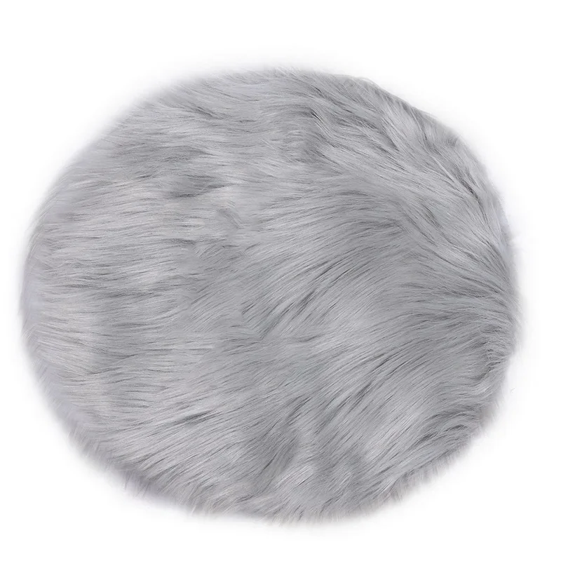 Light grey Urijk 30x30 см, ковер из искусственной овчины, чехол для стула, коврик для спальни, искусственный шерстяной теплый пушистый ковер, сиденье, текстиль, меховые коврики, 1 шт - Цвет: Light grey