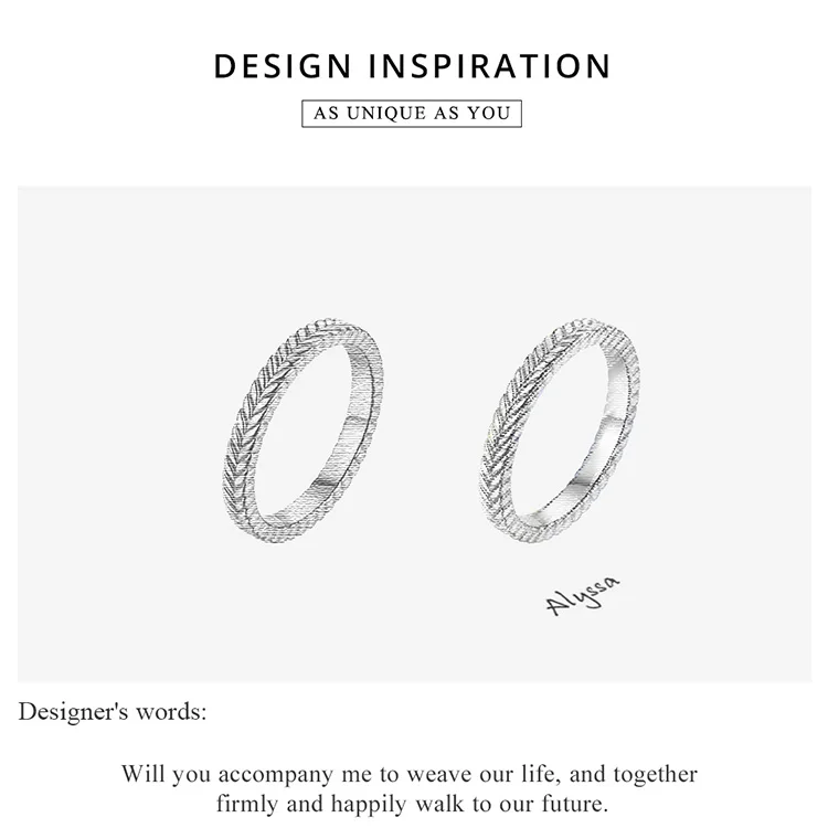 Bamoer минималистичные простые стекируемые кольца на палец для женщин, Аутентичные 925 пробы серебряные ювелирные украшения для свадьбы GAR068