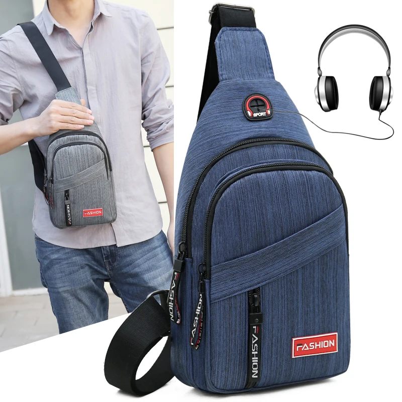 Модная повседневная мужская нагрудная сумка одна на плечо для мужчин через