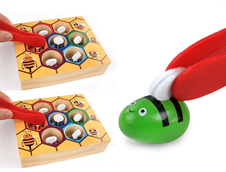 Детские Fine Action Hand-Eye координационные игрушки 1-2-3-летний грехи раннего обучения Монтессори коробка с пчелами игры