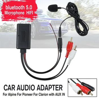 

Universal HIFI bluetooth 5.0 Audio Stereo Cable Adapter Aux USB 2RCA Hands-free Microphone MIC kit For Alpine For Pioneer