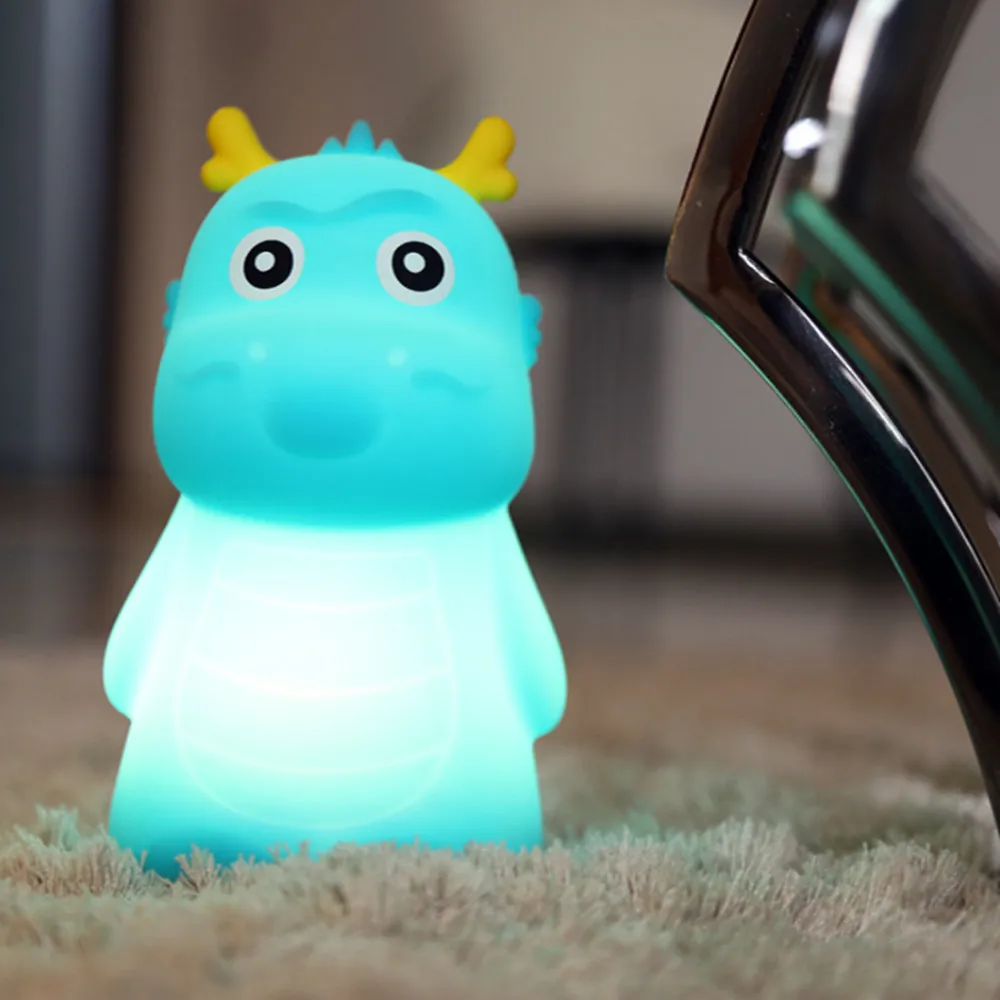 Светодиодный ночник с изображением оленя, сенсорный датчик, цветной USB Перезаряжаемый мультяшный силиконовый прикроватный светильник для детей, подарок для малышей