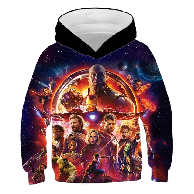 Children Harajuku Cartoon Hoodies Super-Hero Hulk- Spidermαn Clothes Boy Girl 3D Hooded Sweatshirts Kids Autumn Spring Pullover s1872