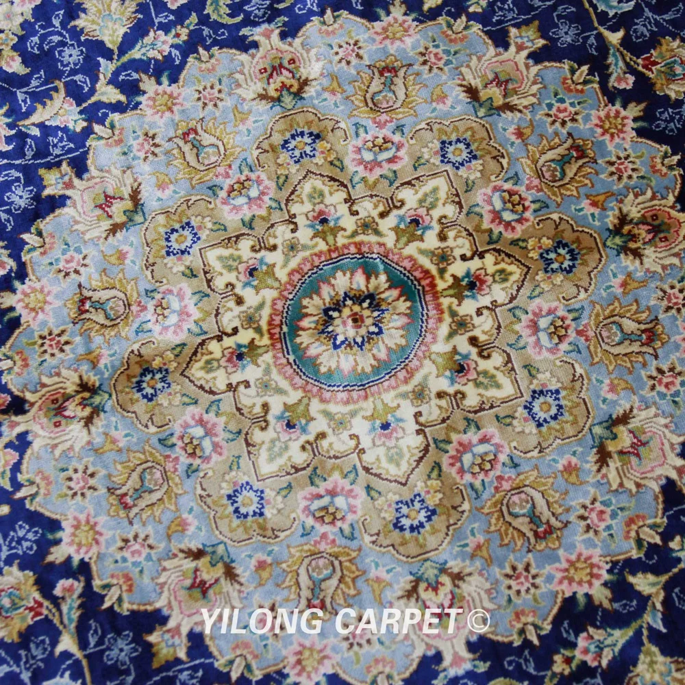 Yilong 4'x6' традиционный Тебриз ковер темно-синий vantage Дешевые Восточные ковры(ZQG317A
