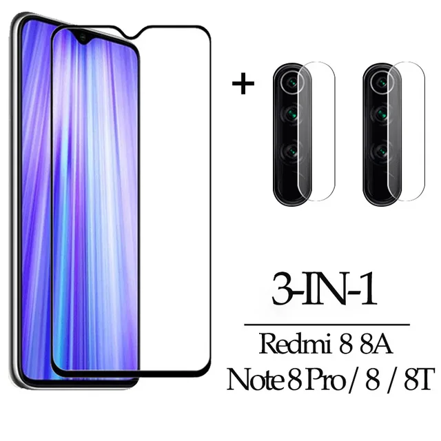 3-в-1 Камера Стекло пленка для Redmi 8A Note8 8 T Pro Экран стекло для Xiaomi Redmi Примечание 8 pro Redmi 8 безопасности защиты 8pro - Цвет: 3 in 1 glass