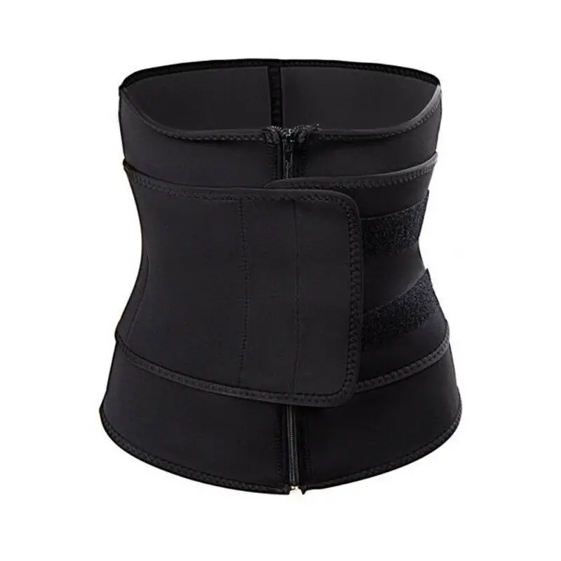Unisex Wen Women Fashion Solid Neoprene Stomach Slimming Hot Exercise Belt Fat Burner Waist Body Shaping Cummerbunds Black Blue