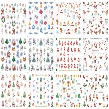 

2020 NEW Winter Christmas snowman Slider Nail Decals Nail Art Sticker DIY Manicure Water Accessory Transfer Foil Xmas Gift