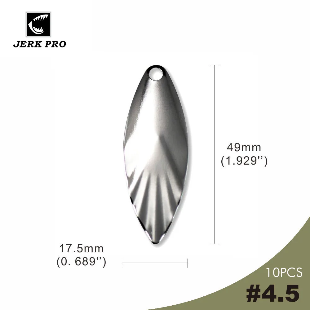 

Рывком PRO 10 шт. Размеры 4,5 рифленая Сталь запасами ивовых деревьев листья Spinner Лезвия никель и позолоченные вертушечная наживка Запчасти для рыбалки