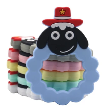 

Silicone Cartoon Sheep Teether DIY Sheep Baby Chewing Pendant Nursing Teething Pacifier Dummy Animal Teething Toy