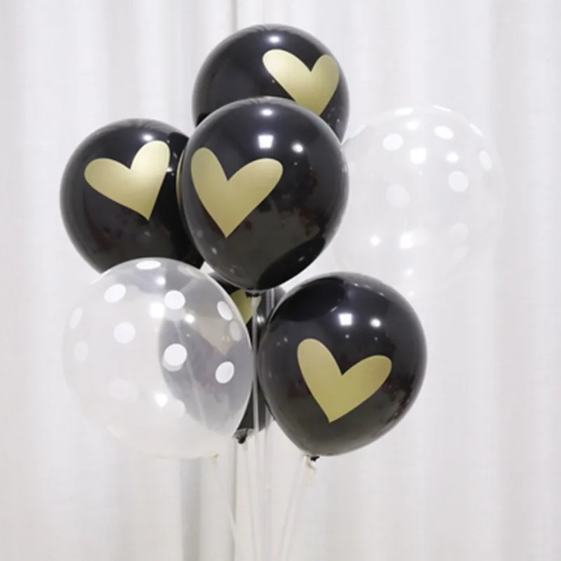 as picture 10 шт. 10 дюймов воздушный шар в форме сердца I love you принт Декор из латекса поставки С Днем Рождения шар на День святого Валентина Свадебная вечеринка - Цвет: as picture