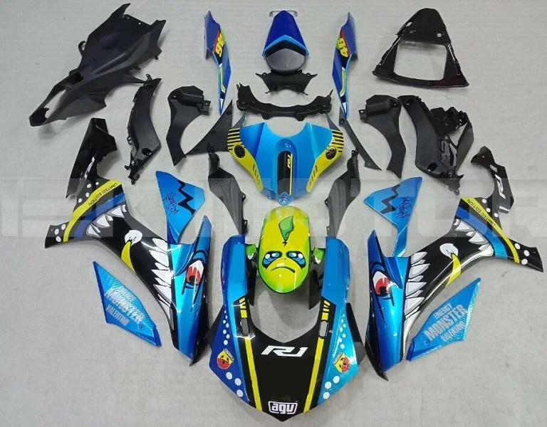 Литьевая форма) ABS Полный обтекатели комплект подходит для YZF-R1 15 16 17 18 r1 пользовательские акула