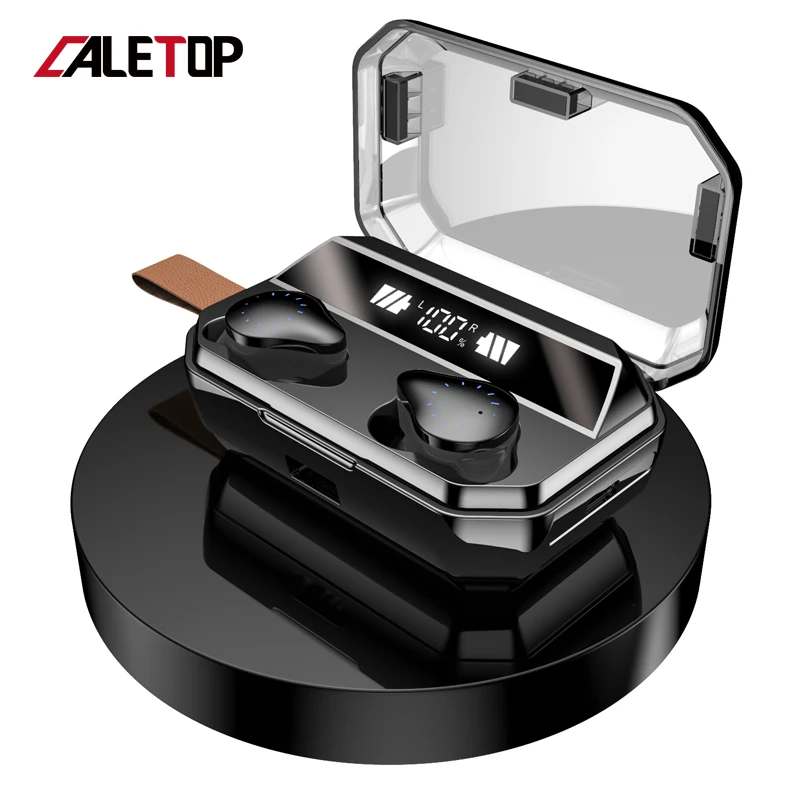  CALETOP TWS 5.0 Wireless Earphone 8000mAh Power Charging Case with LED Display Headphone IPX7 Water