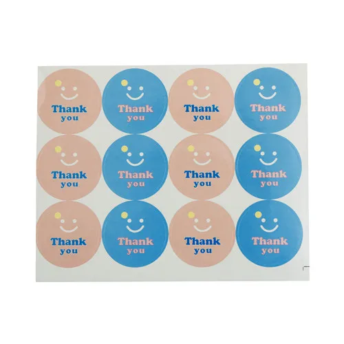 

120pcs/10 Sheets Funny DIY "Thank you" With Smile Face Decorative Diy Sticker Stationery School Suppliesr Stationery Sticker