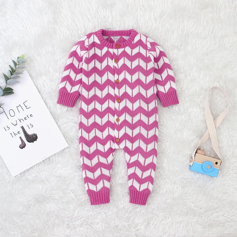 Baby Girls knit Rompers Solid Knitted autumn Newborn Boys Jumpsuits Clothes Toddler Sweater Children Overall