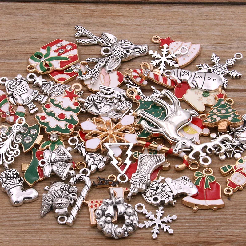 Jewelry Charms 20Pcs Alloy Metal Christmas Charms For DIY Jewelry