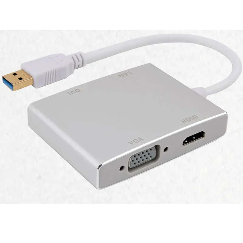 Видео конвертер USB концентратор сетевой карты usb 3,0 адаптер аудио видео в HDMI VGA DVI RJ45 usb-адаптер для дисплея ТВ-проектор