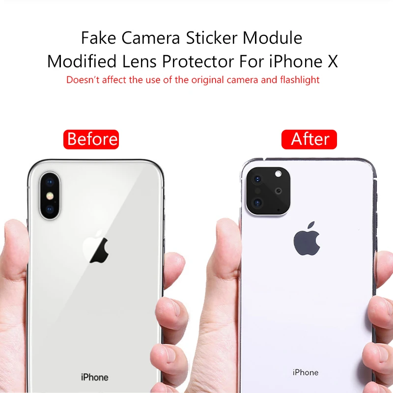 Поддельная камера для iphone 11 Pro задняя объектив Защитная стеклянная пленка X XS Max